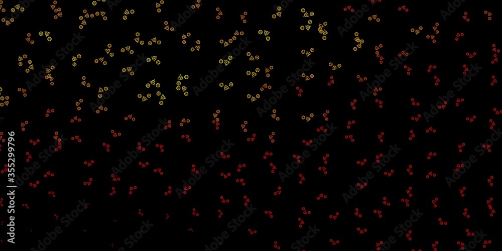 Dark Red, Yellow vector pattern with magic elements. Dark Red, Yellow vector pattern with magic elements.