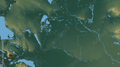 Tashauz, Turkmenistan - outlined. Relief photo