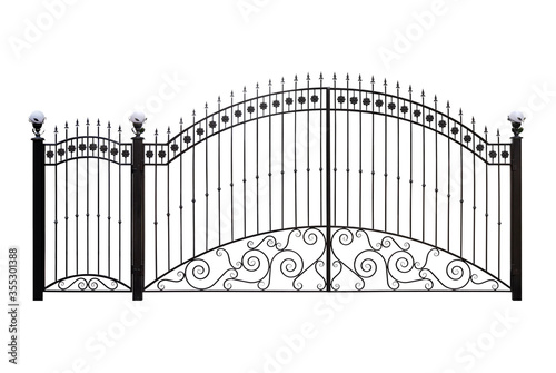 Forged gates and doors with decor.