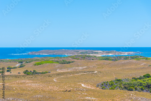 Aerial view of Rottnest island towards Cape Vlemingh, Australia photo