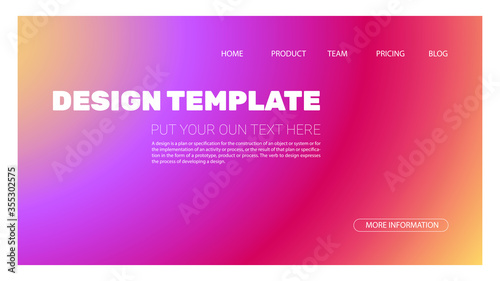 Colorful landing page. Fluid Gradient Futuristic abstract shapes composition Dynamic vector background pattern with minimal shapes. Trendy v Illustration for Wallpaper, Banner, website , Card, Book 
