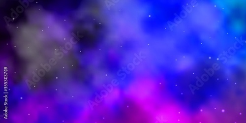 Dark Pink, Blue vector background with colorful stars. Colorful illustration with abstract gradient stars. Pattern for wrapping gifts. © Guskova