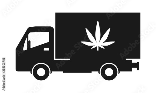 Cannabis Delivery (Truck) Hemp Leaf Icon