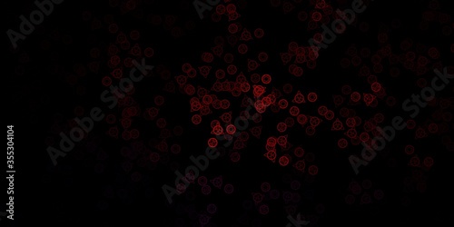 Dark Red vector background with occult symbols.