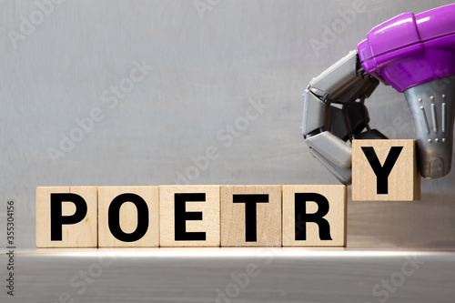 poetry word on wood blocks