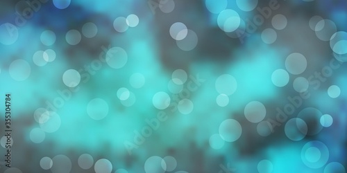 Light BLUE vector background with spots. Illustration with set of shining colorful abstract spheres. New template for a brand book.