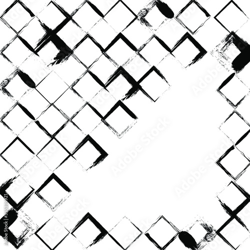 retro square pattern in grunge design. brush vector drawn and combining together randomly. it can be used as abstract retro background, template, backdrop, poster, billboard, cover page, etc.