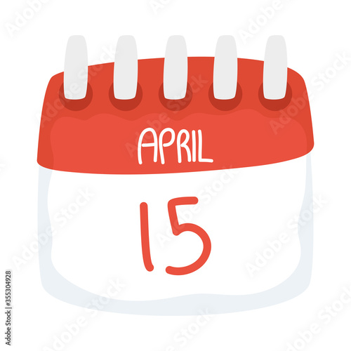 Tax day 15 april calendar vector design