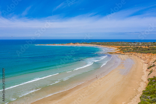 Aerial view of a beach at Anglesea in Australia photo