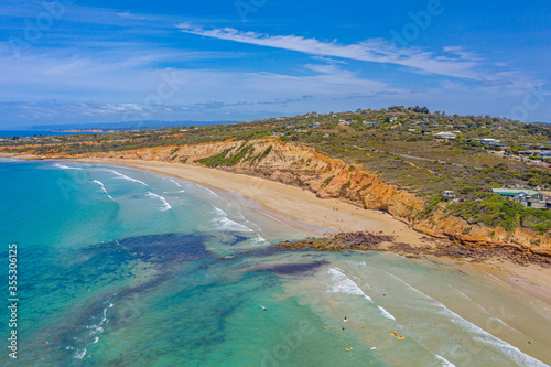 Aerial view of a beach at Anglesea in Australia photo