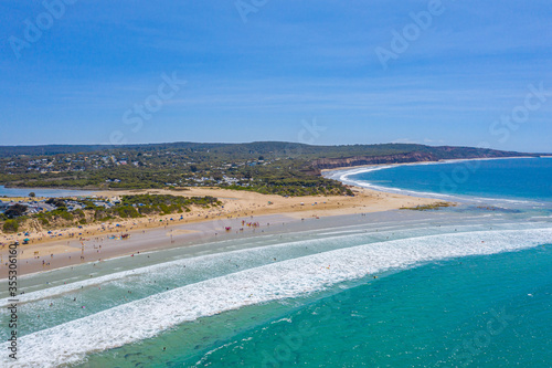 Aerial view of a beach at Anglesea in Australia photo