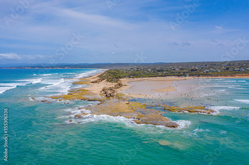 Aerial view of a beach at Anglesea in Australia photo