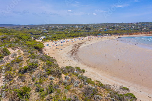 Aerial view of a beach at Anglesea in Australia photo