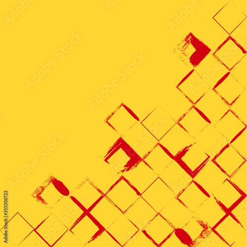 retro square pattern in grunge design. brush vector drawn and combining together randomly. it can be used as abstract retro background, template, backdrop, poster, billboard, cover page, etc.