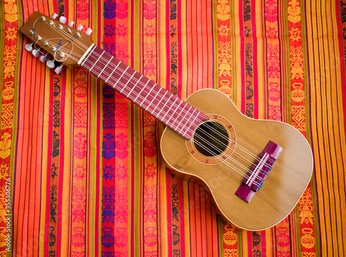 Charango on Andean Pattern Blanket photo