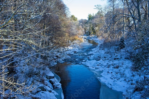 River Deveron near Huntly in Aberdeenshire winter scene