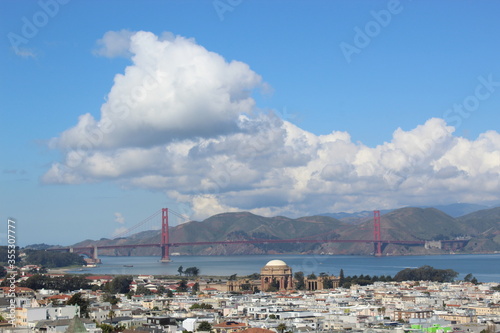 Golden Gate Bridge with Palace of Fine Arts
