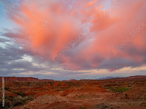 Beautiful sunset rural landscape of Torrey, Utah