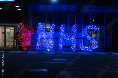 Huge light-up Love Heart NHS sign illuminated during the COVID-19 pandemic - 2 photo