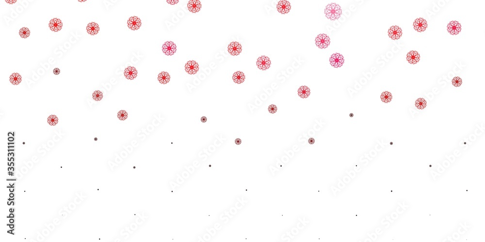 Light Pink, Red vector doodle pattern with flowers. Light Pink, Red vector doodle pattern with flowers.