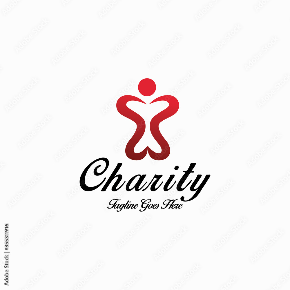 Charity logo design template. Vector illustration Charity logo design template. Vector illustration