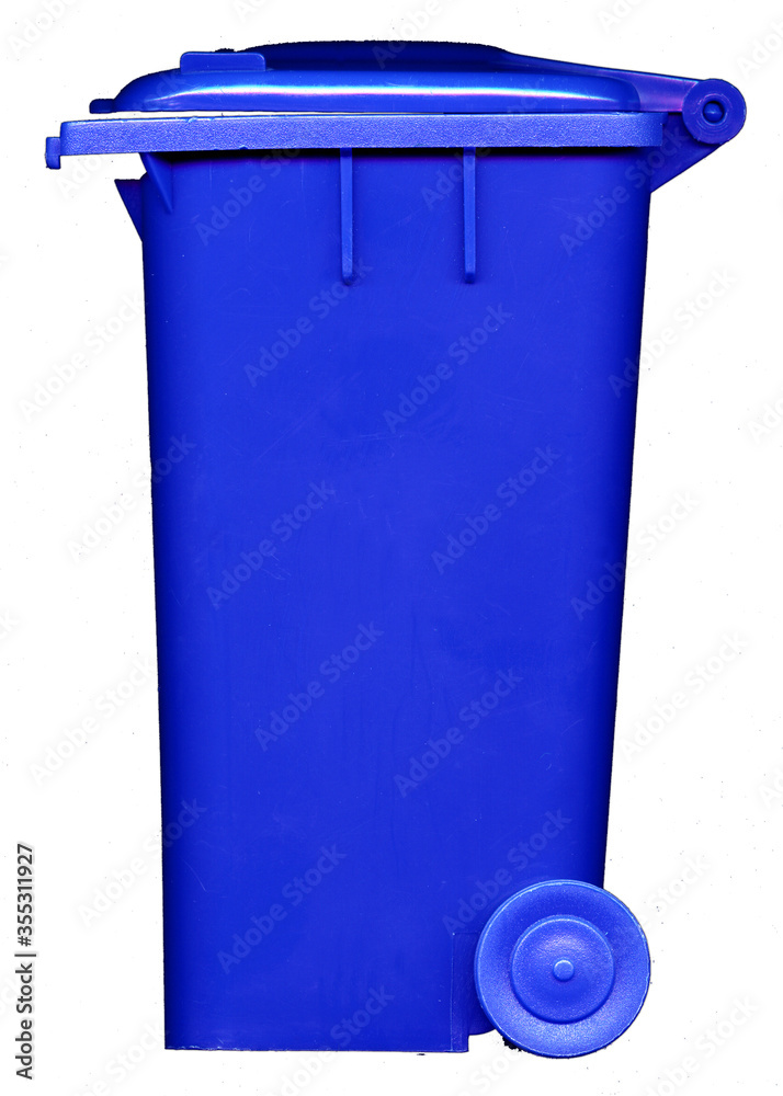 Foto de Green bins for rubbish and recycling ready for use and rubbish