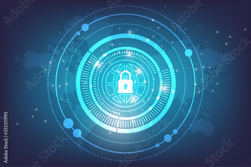 cyber security consept technology circle background
