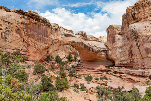 Sunny view of the Hickman Bridge of Capitol Reef National Park