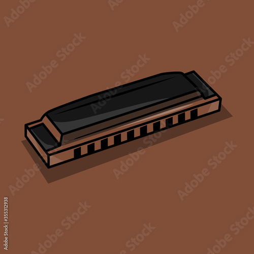 vector harmonica icon, harmonica illustration