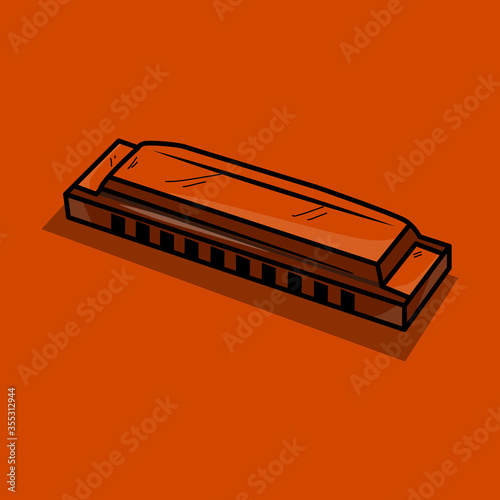 vector harmonica icon, harmonica illustration