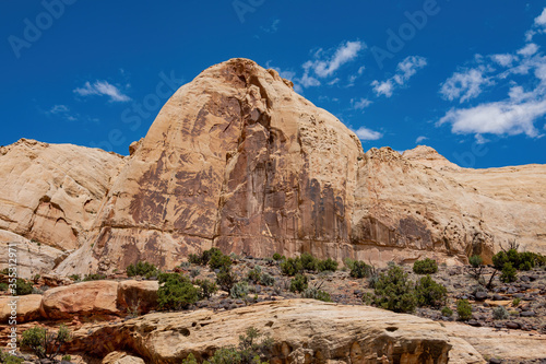 Beautiful landscape around the Hickman Bridge Trail of Capitol Reef National Park