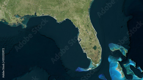 Obraz na płótnie Florida, United States - outlined. Satellite w salonie