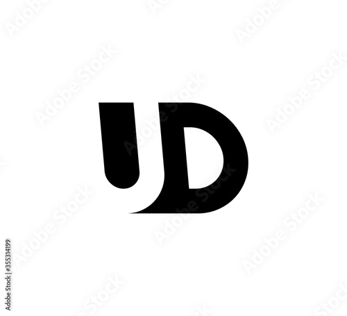 Initial letters Logo black positive negative space UD