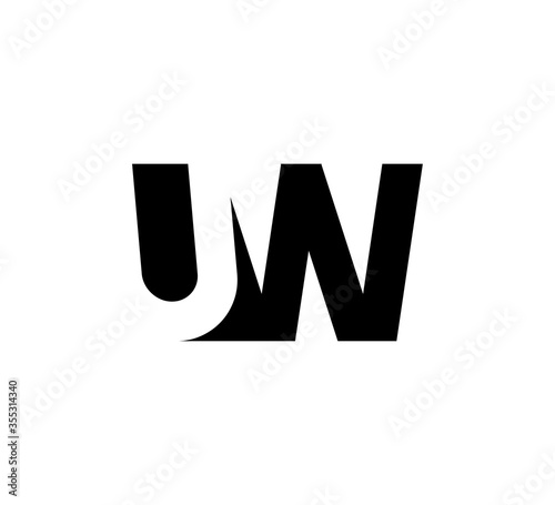 Initial letters Logo black positive/negative space UW