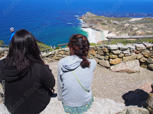 Women looking at the beautiful sea, Cape of Good Hope, Cape Town, South Africa