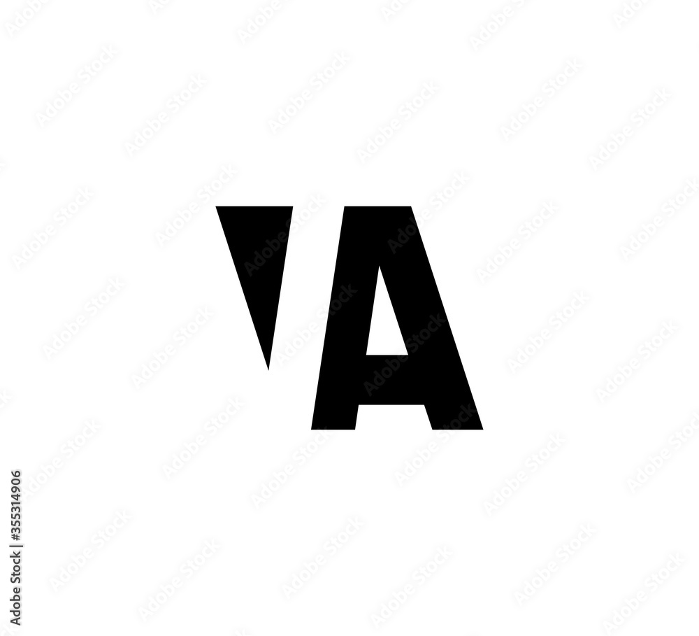 Initial letters Logo black positive/negative space VA Initial letters Logo black positive/negative space VA