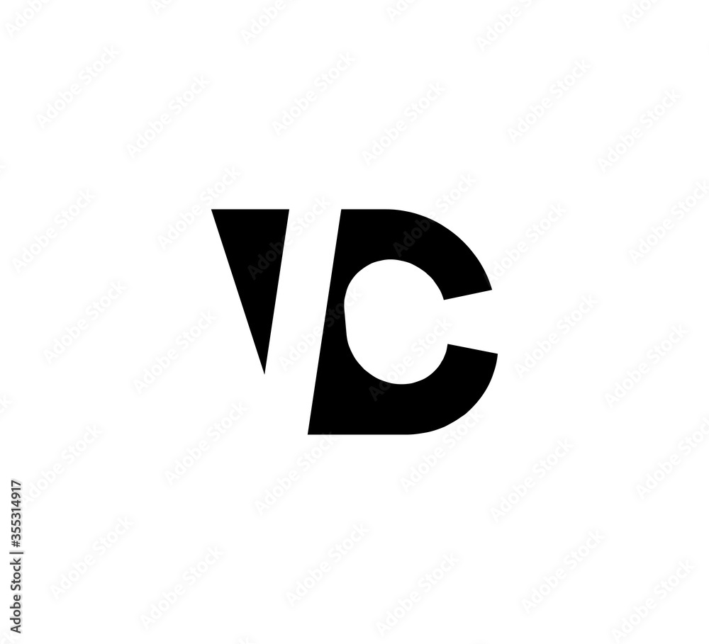 Initial letters Logo black positive/negative space VC Initial letters Logo black positive/negative space VC