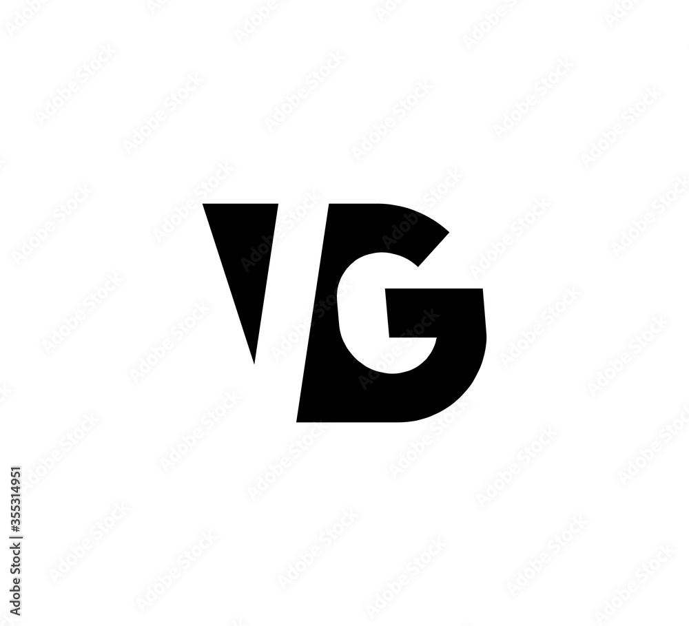 Initial letters Logo black positive/negative space VG Initial letters Logo black positive/negative space VG