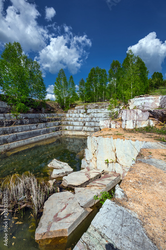Quarry for the extraction of natural pink marble