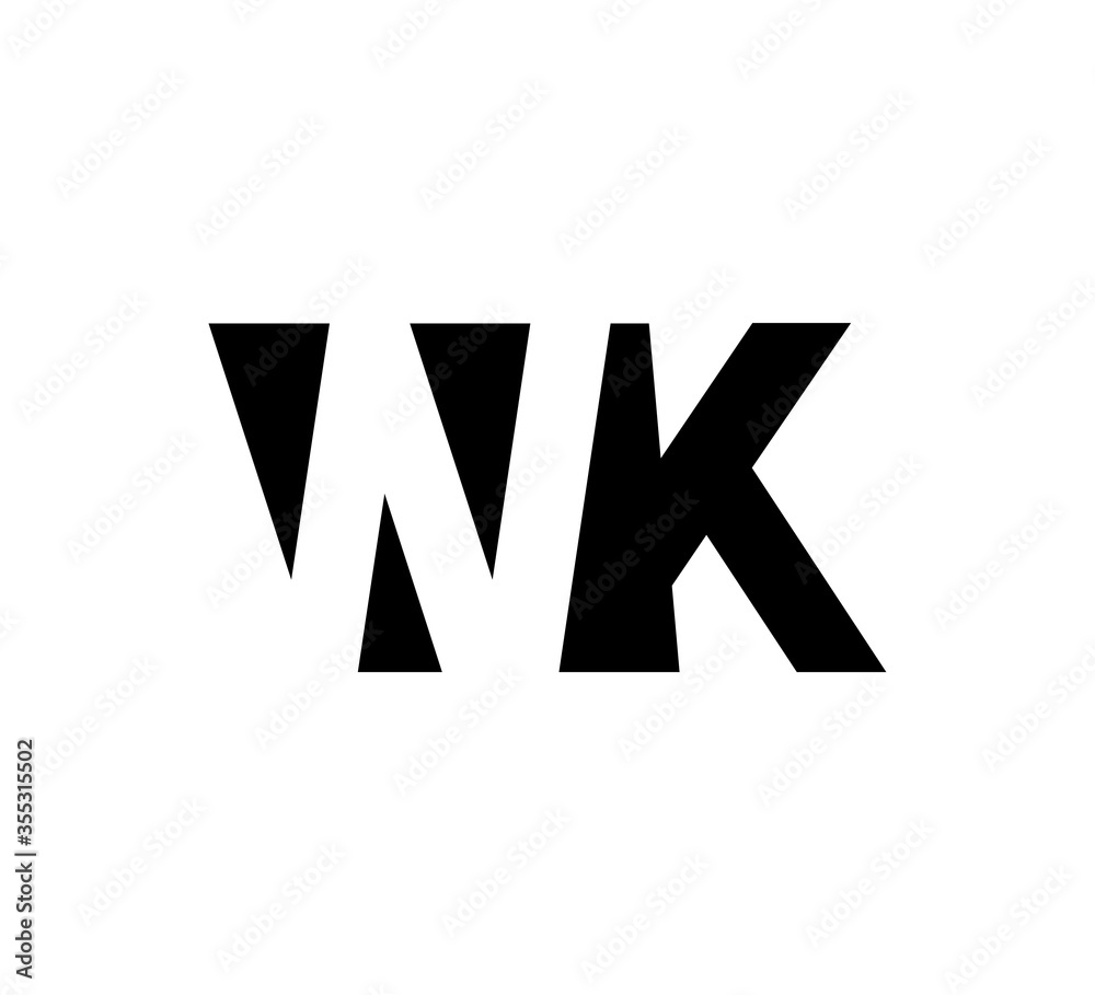 Initial letters Logo black positive/negative space WK Initial letters Logo black positive/negative space WK