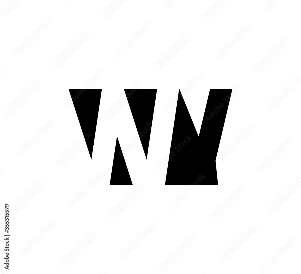 Initial letters Logo black positive/negative space WY Initial letters Logo black positive/negative space WY