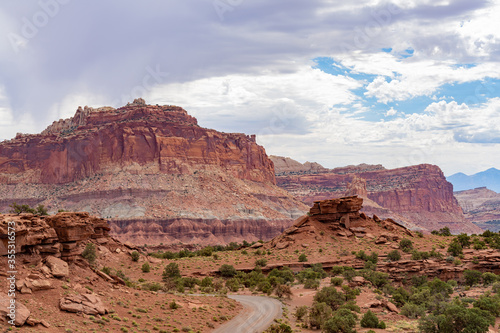 Beautiful landscape around the Panorama Point of Capitol Reef National Park