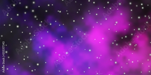 Dark Purple vector texture with beautiful stars. Modern geometric abstract illustration with stars. Theme for cell phones.