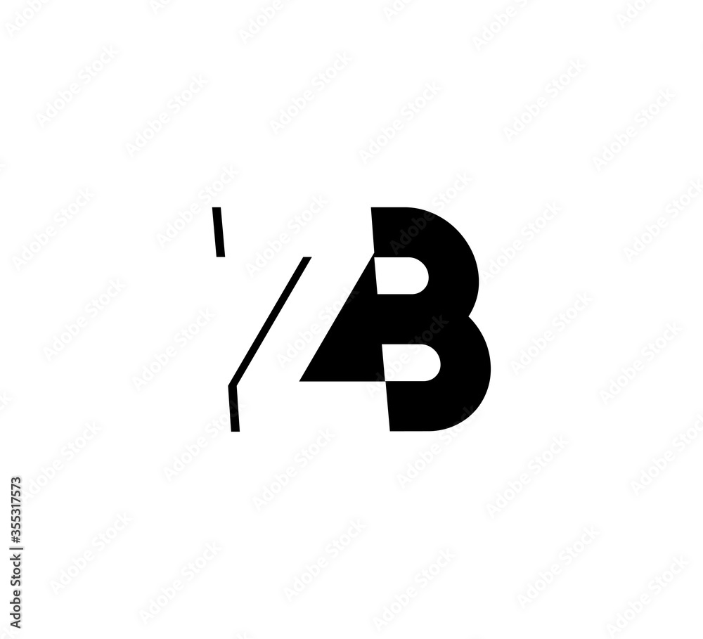 Initial letters Logo black positive/negative space ZB Initial letters Logo black positive/negative space ZB
