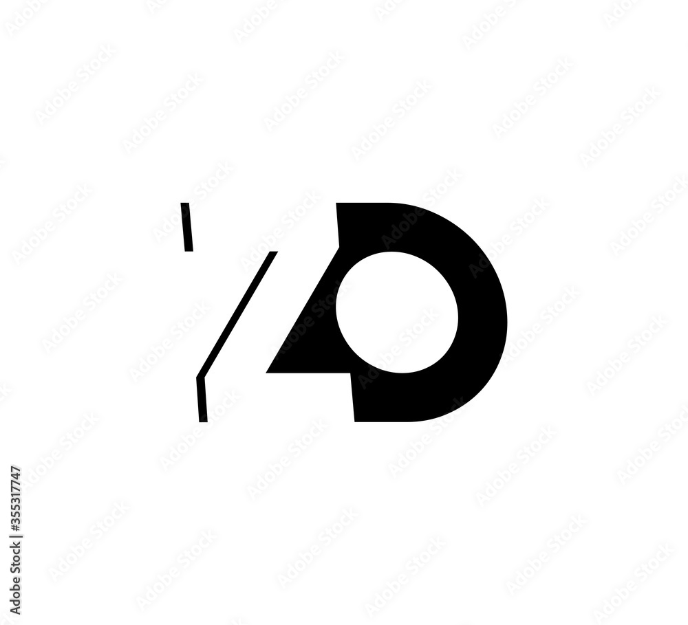 Initial letters Logo black positive/negative space ZO Initial letters Logo black positive/negative space ZO
