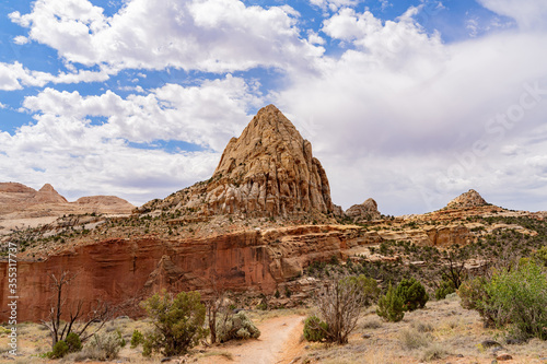 Beautiful Pectols Pyramid from the Hickman Bridge Trail of Capitol Reef National Park