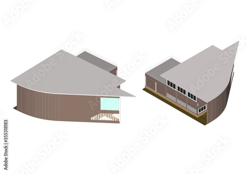 3D illustration of building project