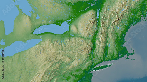 New York, United States - outlined. Physical