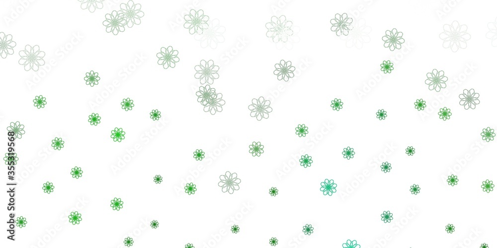 Light Green vector natural backdrop with flowers.