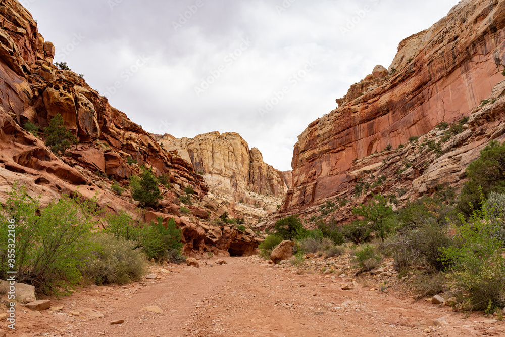 Beautiful landscape along the Cassidy Arch Trail of Capitol Reef National Park